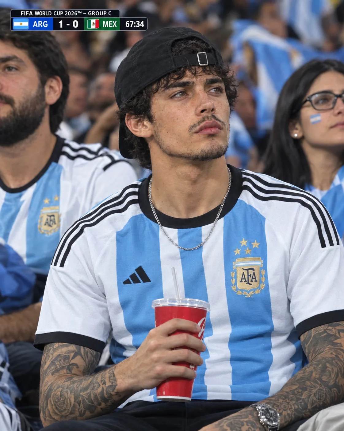 Argentina fan crowd prompt  argentina jersey prompt copy and paste