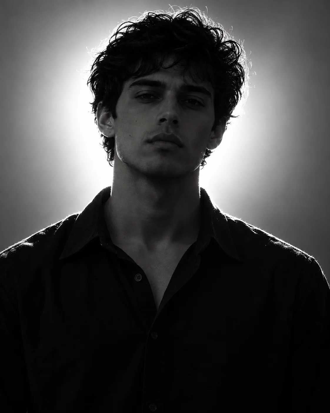 Black & white potrait of men prompt