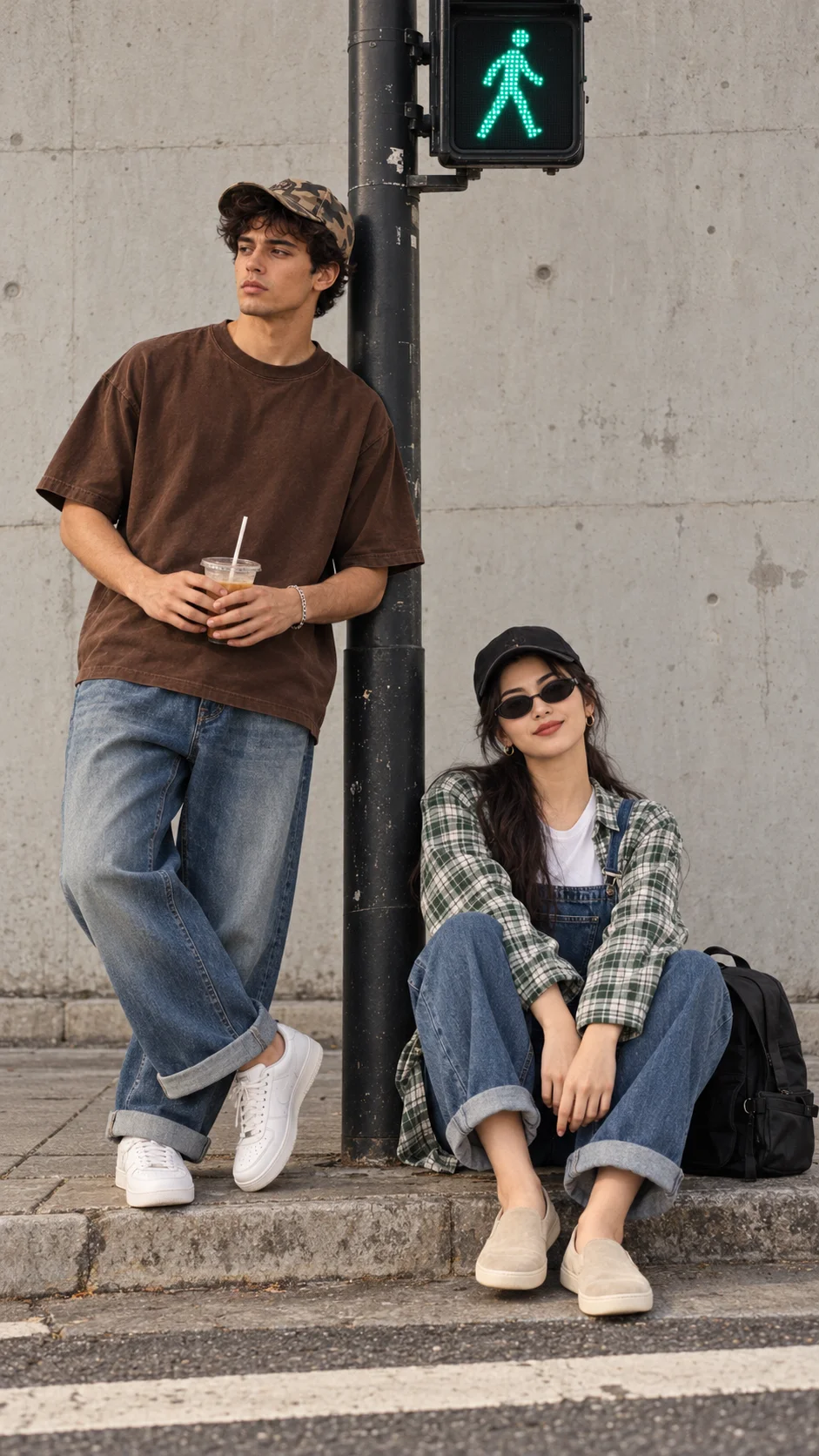 Couple asesthetic prompt korean street style