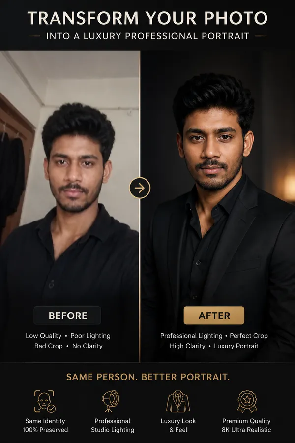 AI Professional Headshot Prompt – Transform Any Photo into a Luxury Executive Portrait (2026)